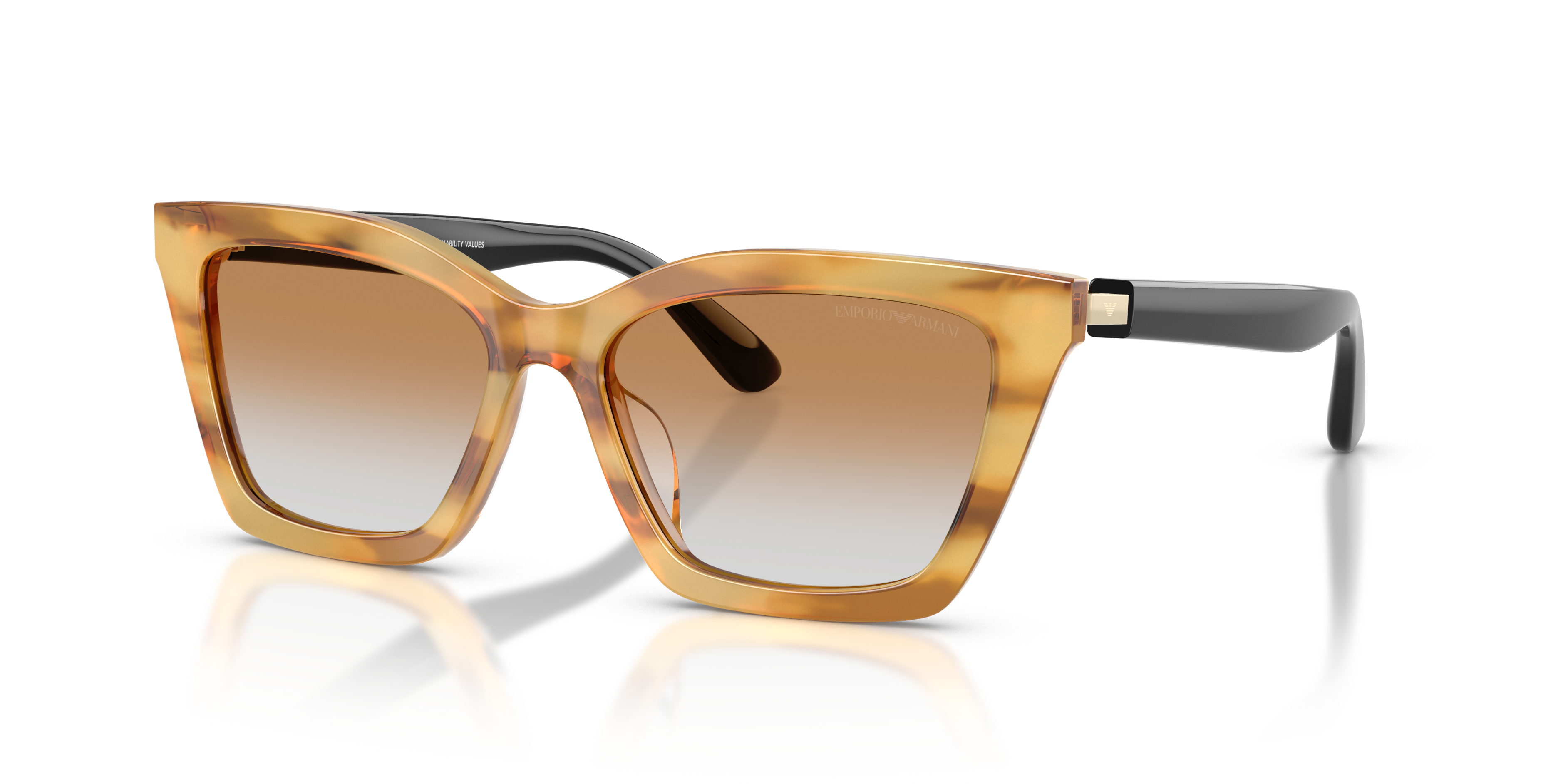 EMPORIO-4250U/S 62692Q SHINY STRIPED HONEY(CLEAR GRADIENT OCHRE 54*16, , hi-res image number 0