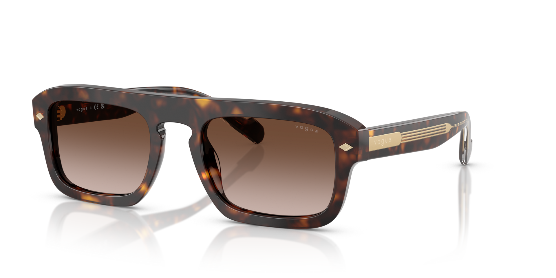VOGUE-5620S/S W65613 DARK HAVANA(GRADIENT BROWN 53*21, , hi-res image number 0