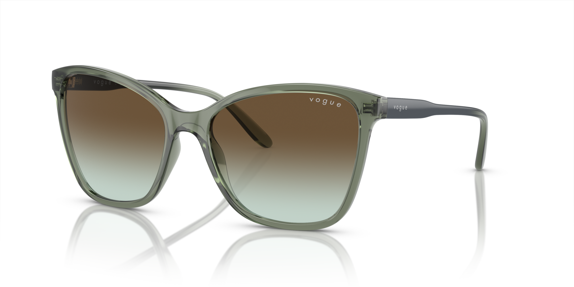 VOGUE-5520/S 3086E8 TRANSPARENT MALLARD GREEN(GREEN GRADIENT DARK BROWN 56*17, Verde transparente, hi-res image number 0