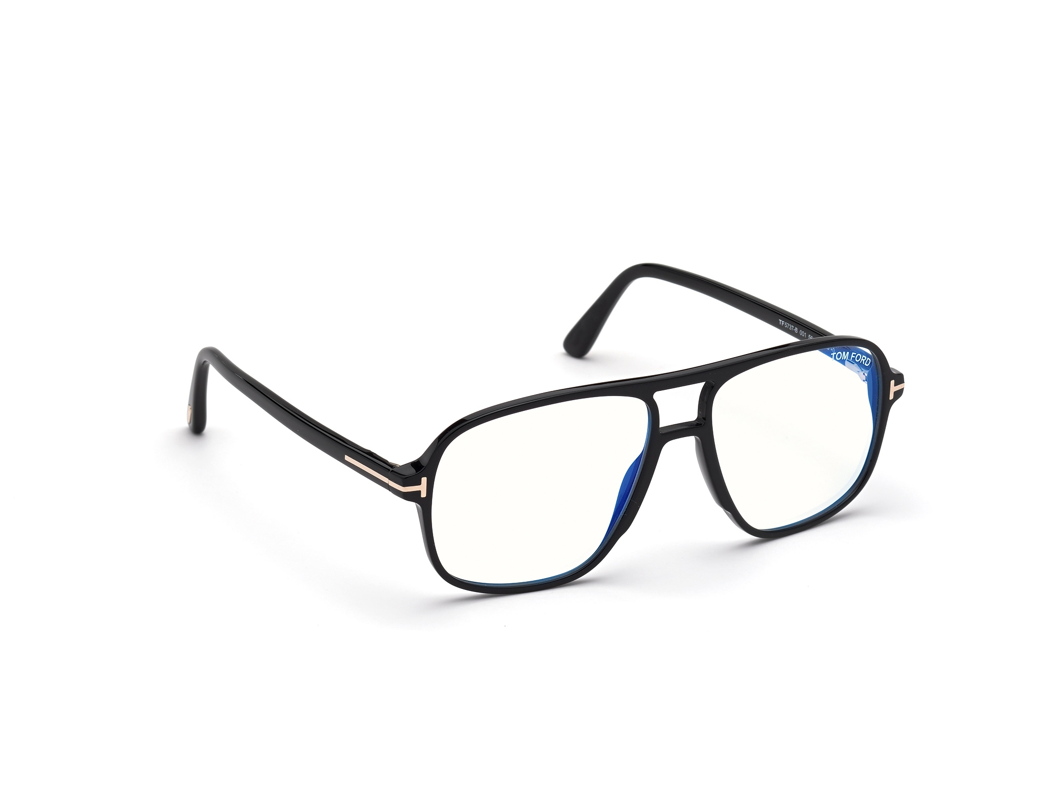 TOMFORD-5737B/G 001 shiny black+Filtro azul 56*15, Negro, hi-res image number 7