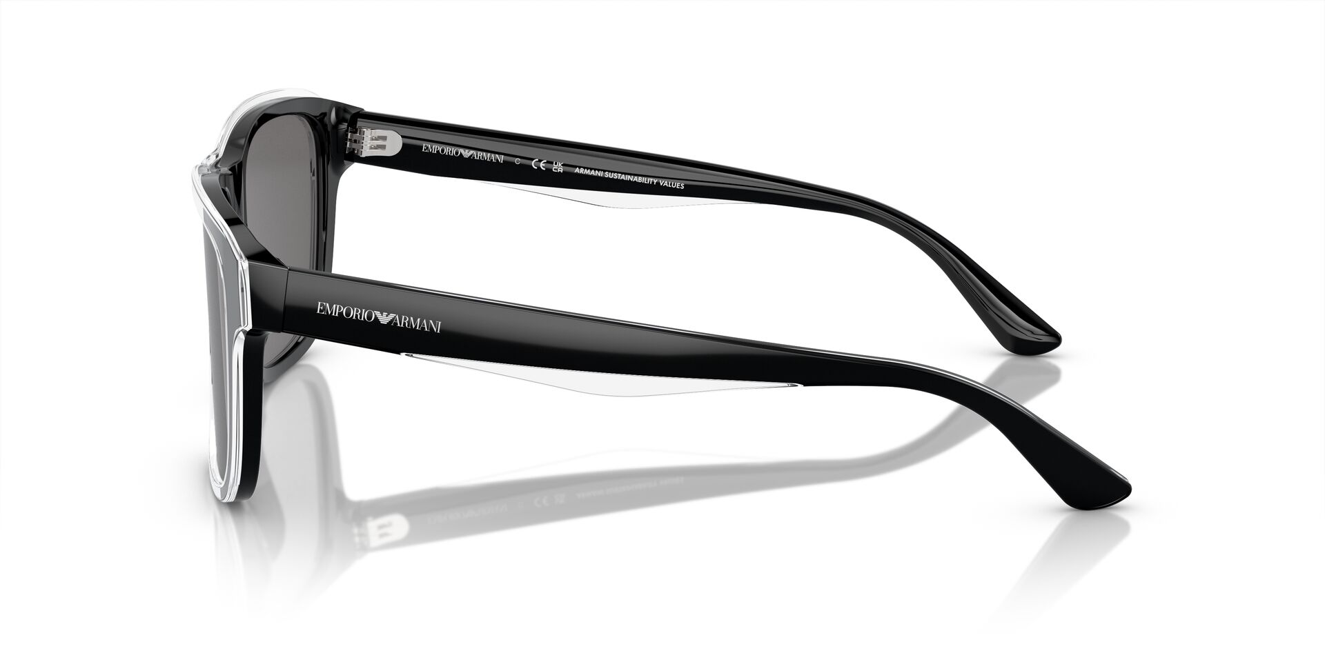 EMPORIO-4208/S 605187 SHINY BLACK/TOP CRYSTAL(DARK GREY POLAR 56*18, Negro | Transparente, hi-res image number 2