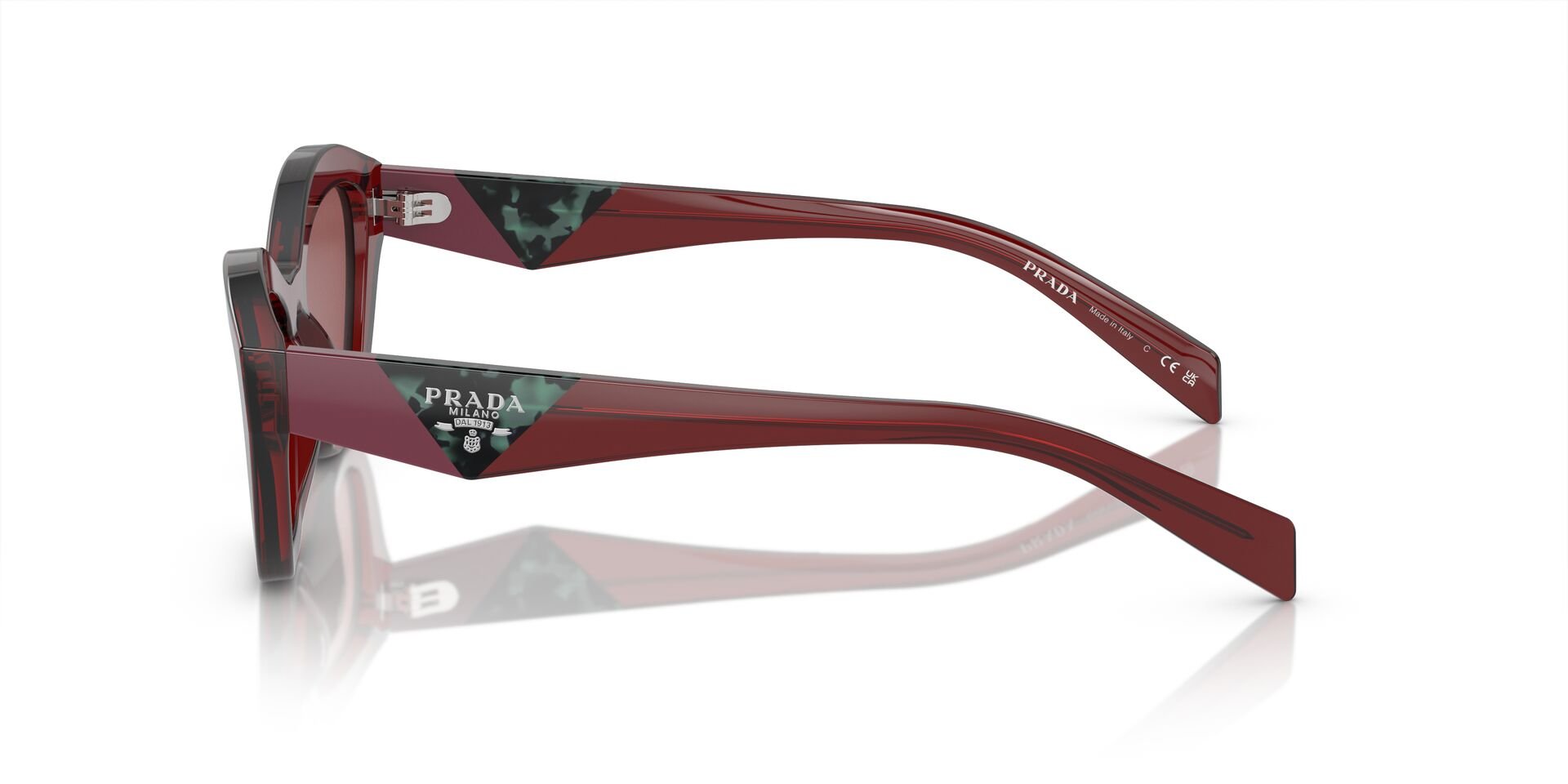 PRADA-A02S/S 18O80B RED TRANSPARENT(DARK VIOLET 52*19, Rojo transparente, hi-res image number 2