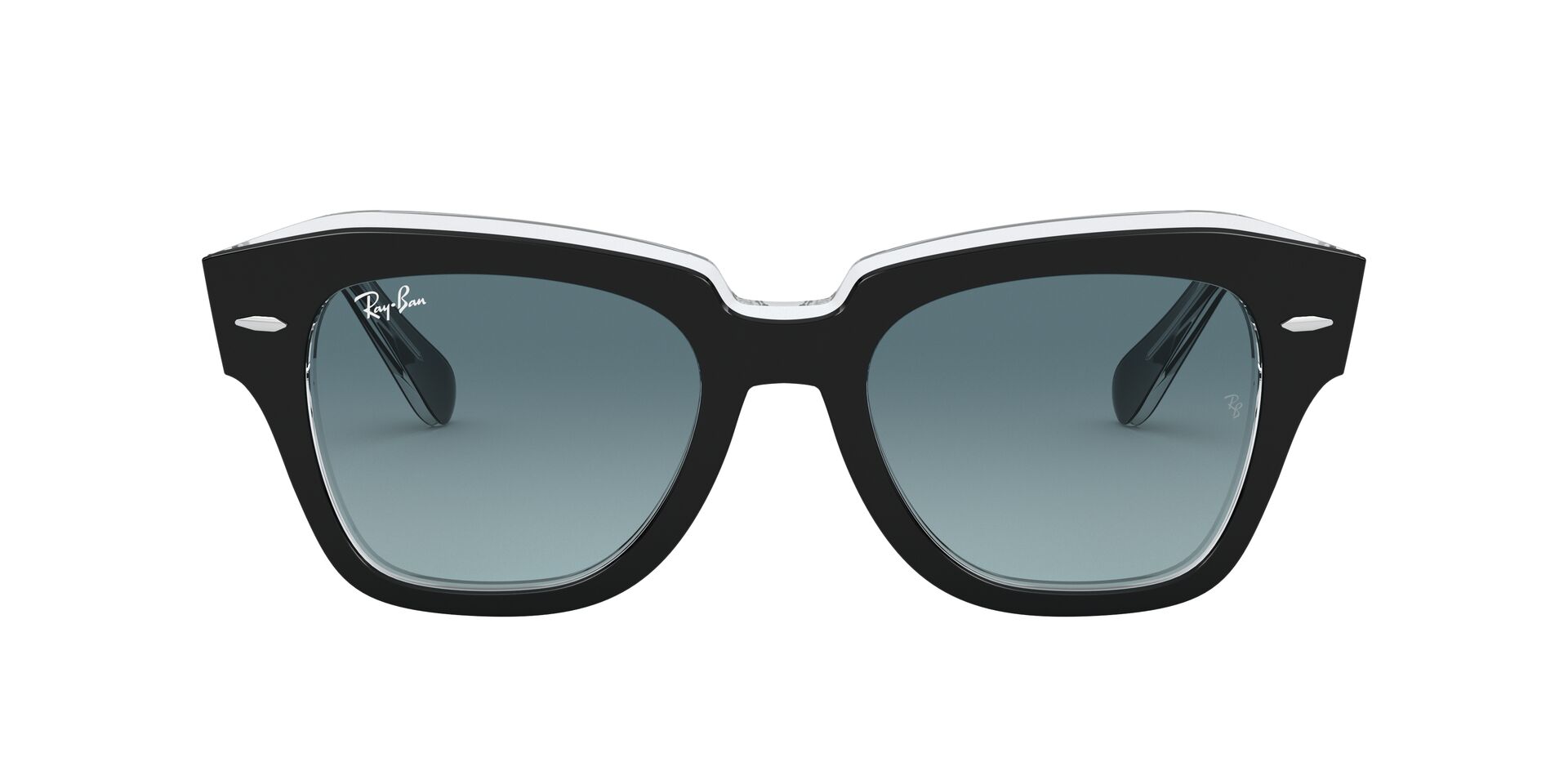 RB-2186 12943M BLACK ON TRASPARENT(BLUE GRADIENT GREY 52*20, Negro | Transparente, hi-res image number 1