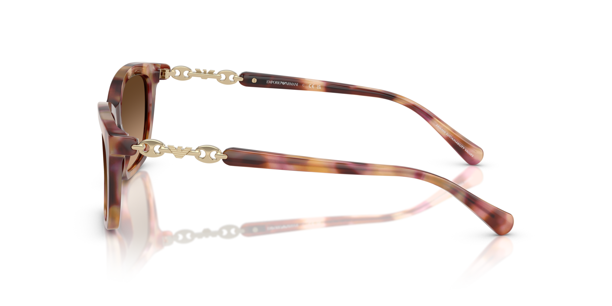 EMPORIO-4238/S 619674 SHINY HAVANA RED(GRADIENT BROWN 54*18, Havana rojo, hi-res image number 2