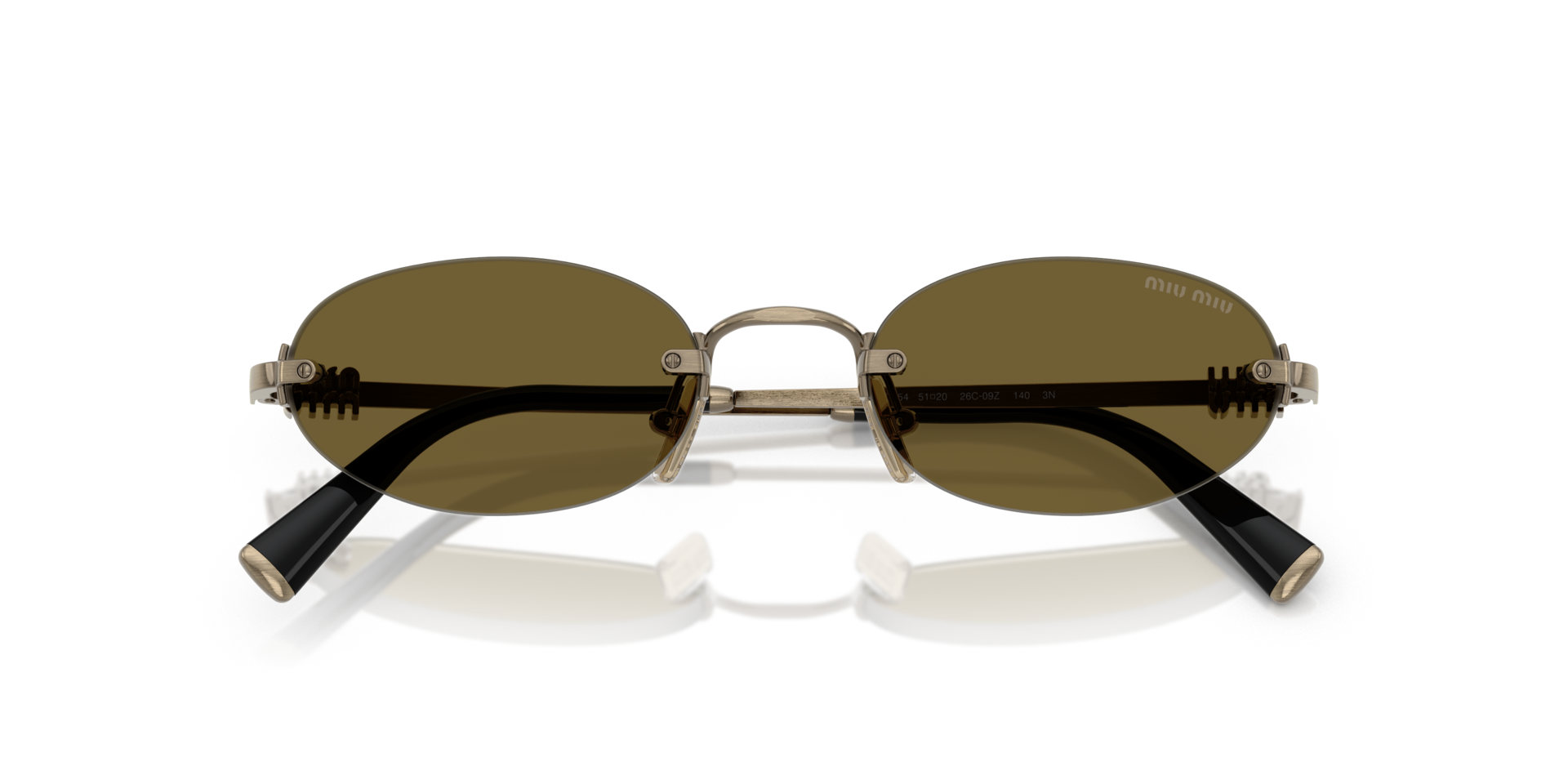 MIUMIU-A54S/S 26C09Z OLD GOLD (DARK BROWN) 51*20, Dorado, hi-res image number 4