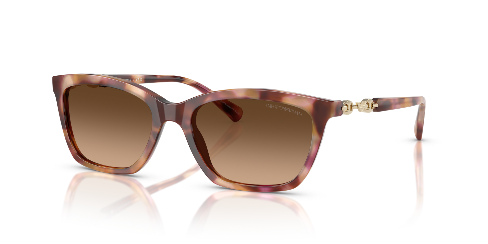 EMPORIO-4238/S 619674 SHINY HAVANA RED(GRADIENT BROWN 54*18, Havana rojo, hi-res image number 0