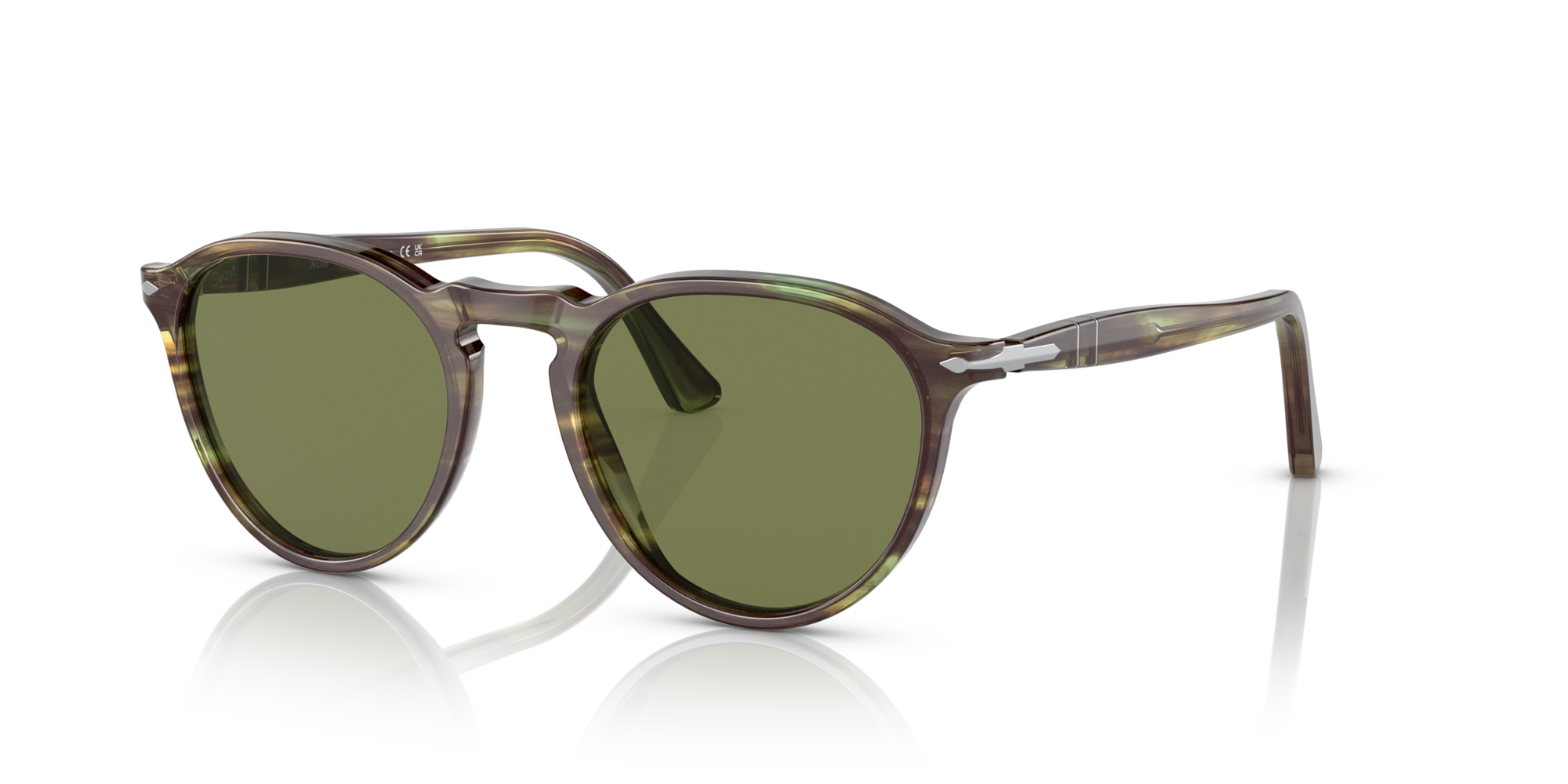 PERSOL-3286S/S 1156/4E  GREEN 51*19, Verde a rayas, hi-res image number 0