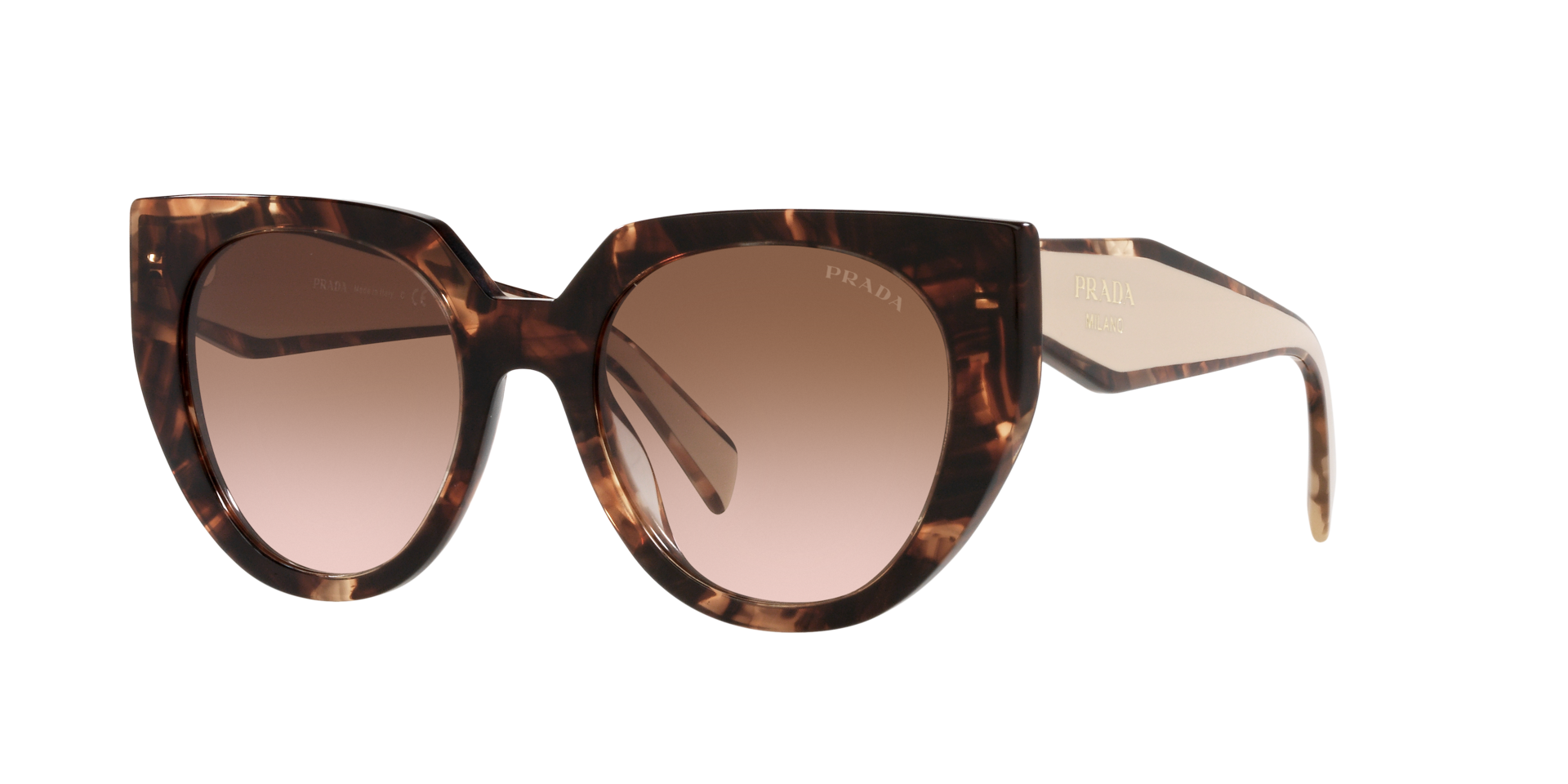 PRADA-14WS/S 01R0A6 CARAMEL TORTOISE/POWDER(BROWN GRADIENT 52*20, Havana, hi-res image number 0