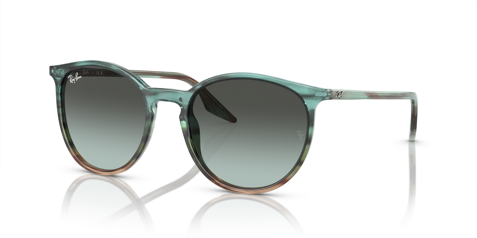 RB-2204 1394GK STRIPED BLU GRADIENT GREEN(BLU VINTAGE DEG.BLACK 51*20, Azul a rayas | Verde, hi-res image number 0