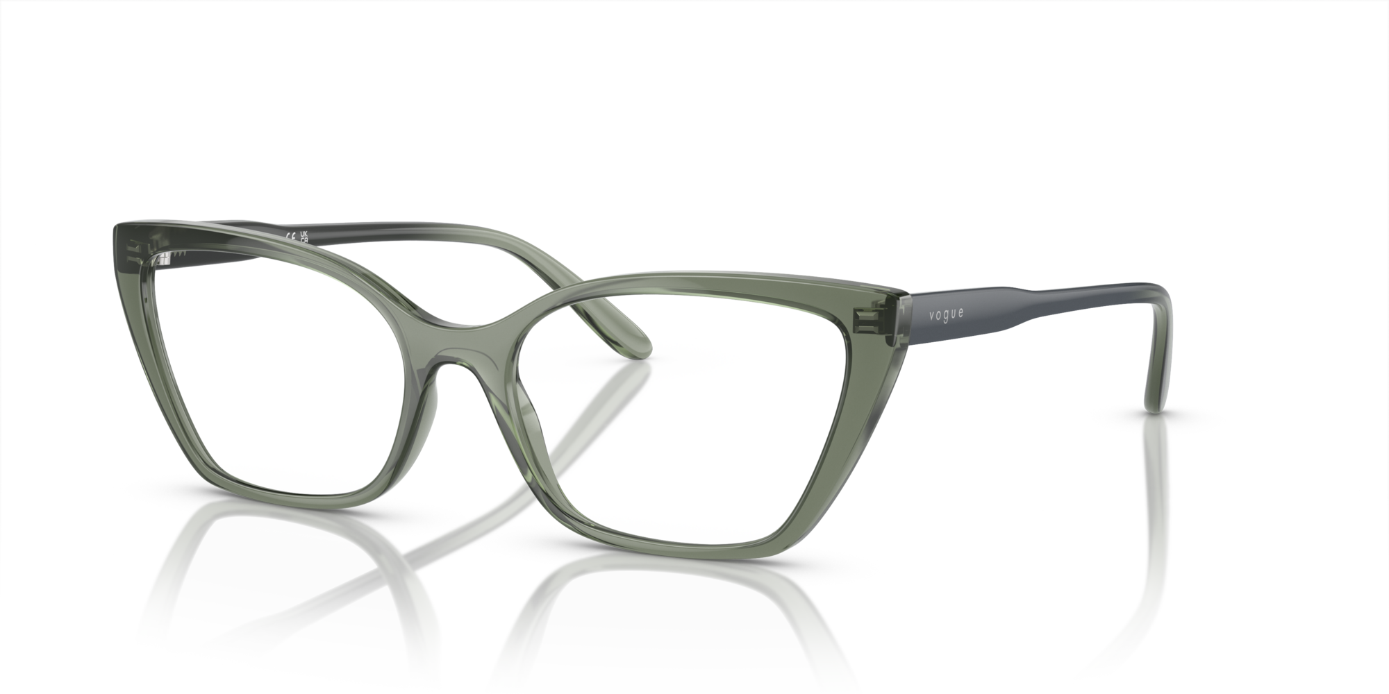 VOGUE-5519/G 3086 TRANSPARENT MALLARD GREEN 54*17, Verde transparente, hi-res image number 0