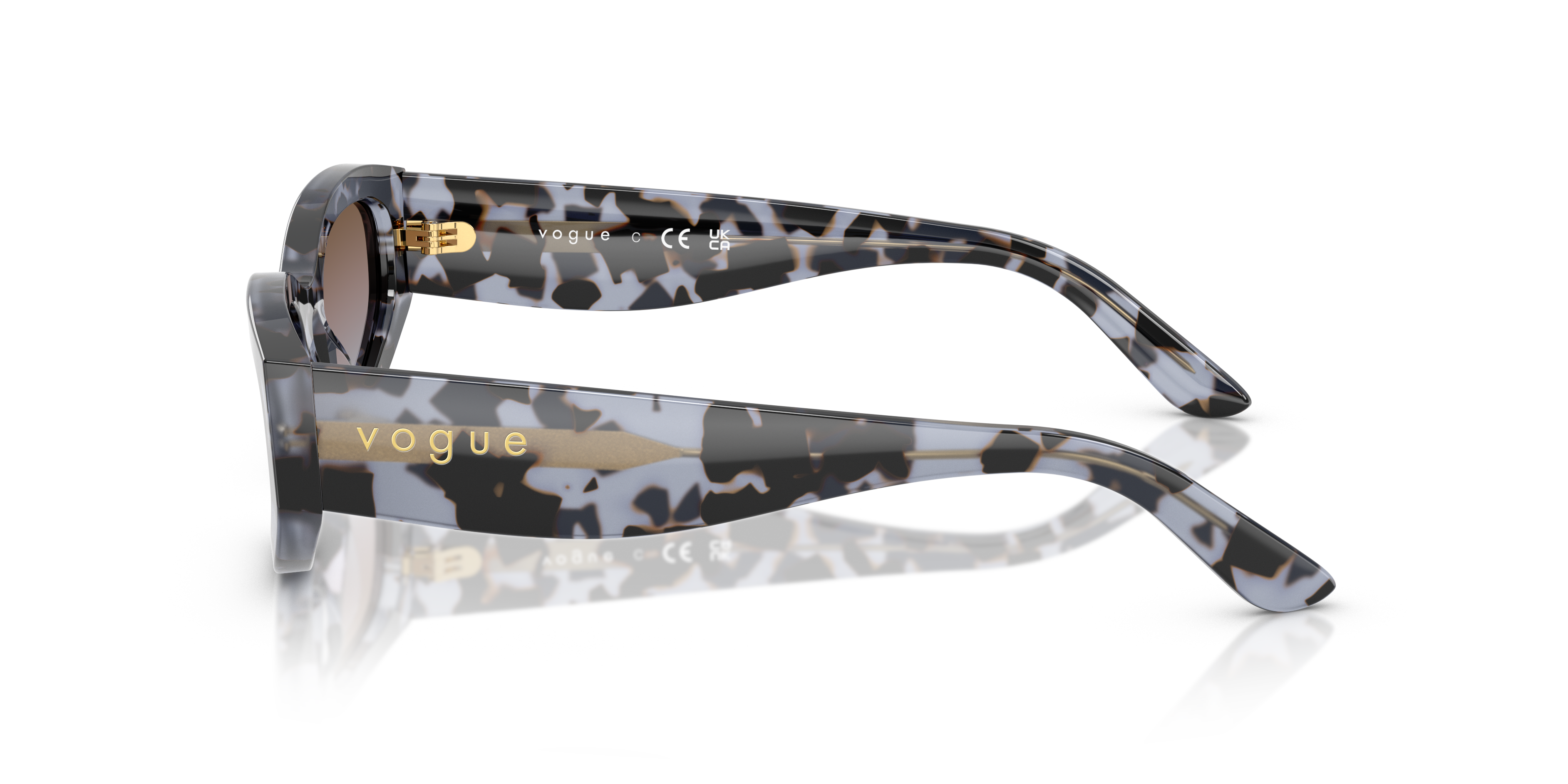 VOGUE-5585/S 314748 BLUE TORTOISE (AZURE GRAD PINK GRAD BROWN 54*22, Havana azul, hi-res image number 2