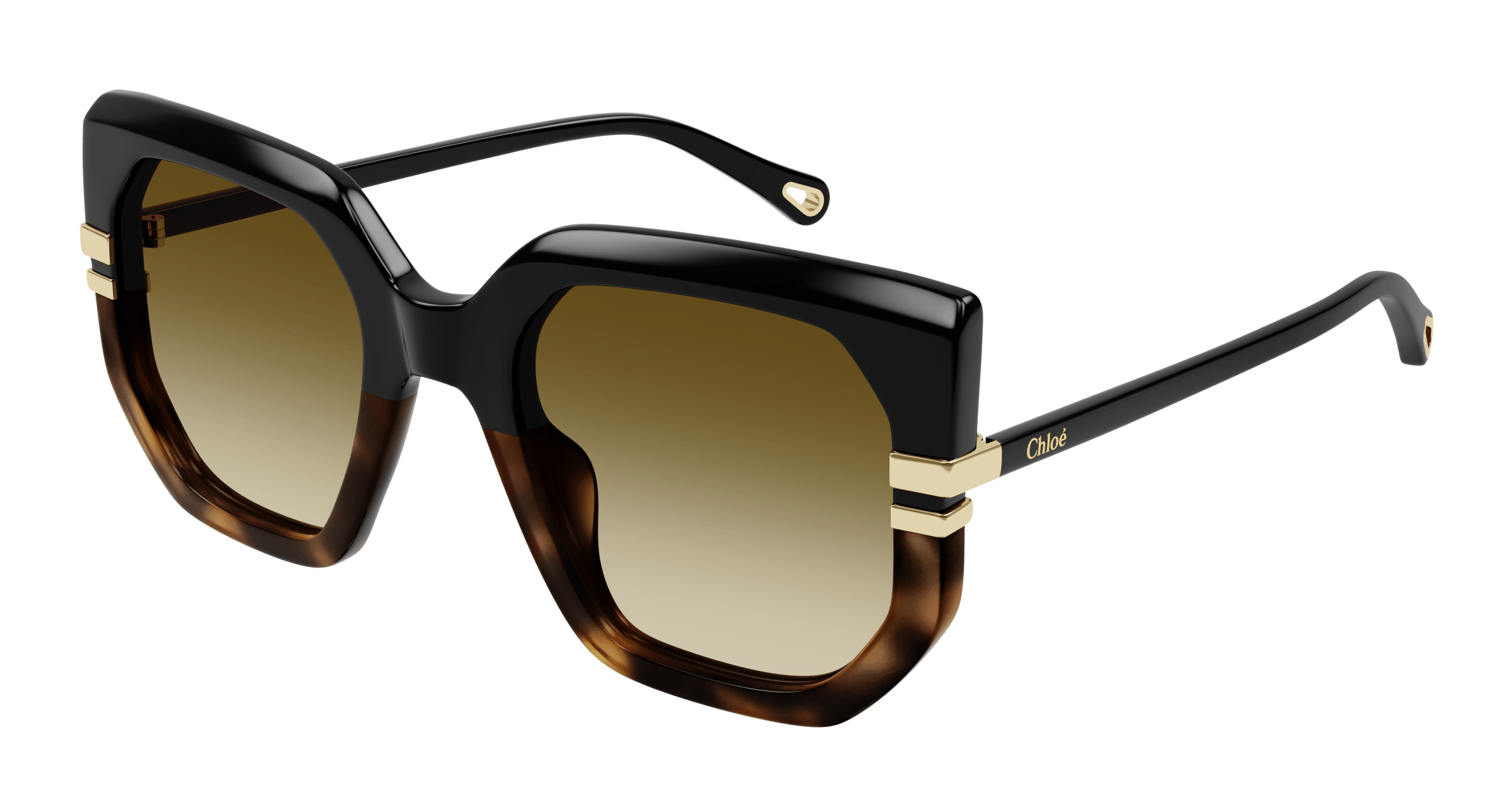 CHLOE-0240S/S 003 BLACK (BROWN) 53*23, Negro | Havana, hi-res image number 0