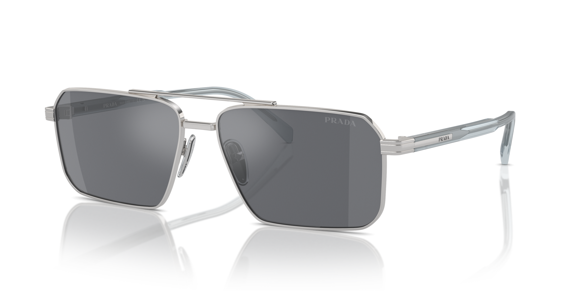 PRADA-A57S/S 1BC175 SILVER/DARK GREY FLASH SILVER 61*15, Plata, hi-res image number 0
