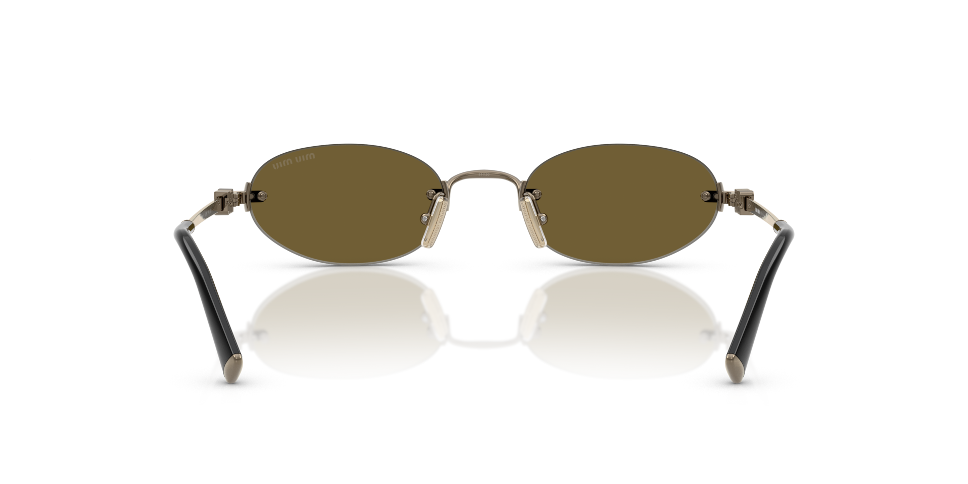 MIUMIU-A54S/S 26C09Z OLD GOLD (DARK BROWN) 51*20, Dorado, hi-res image number 3