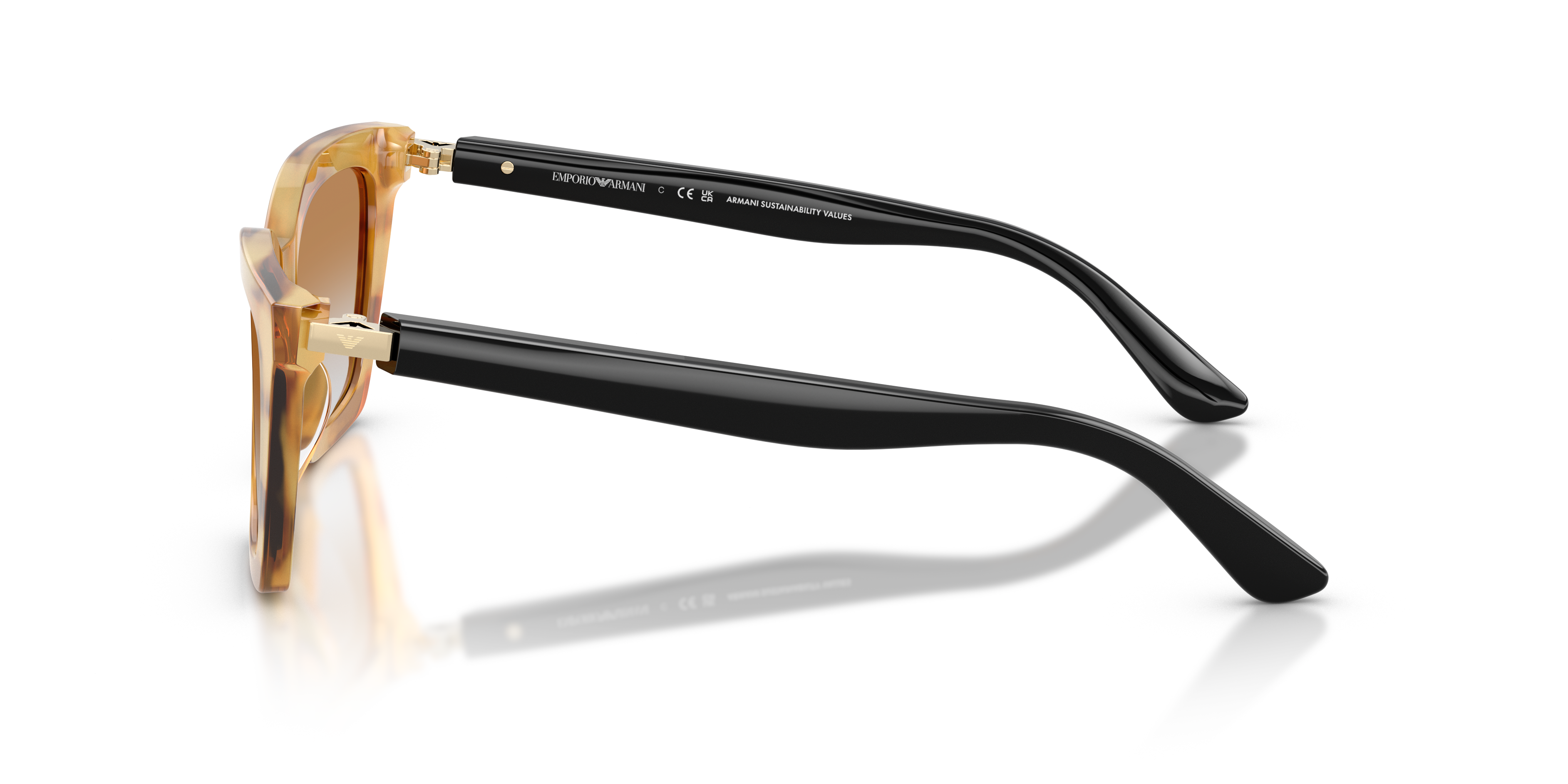 EMPORIO-4250U/S 62692Q SHINY STRIPED HONEY(CLEAR GRADIENT OCHRE 54*16, , hi-res image number 2