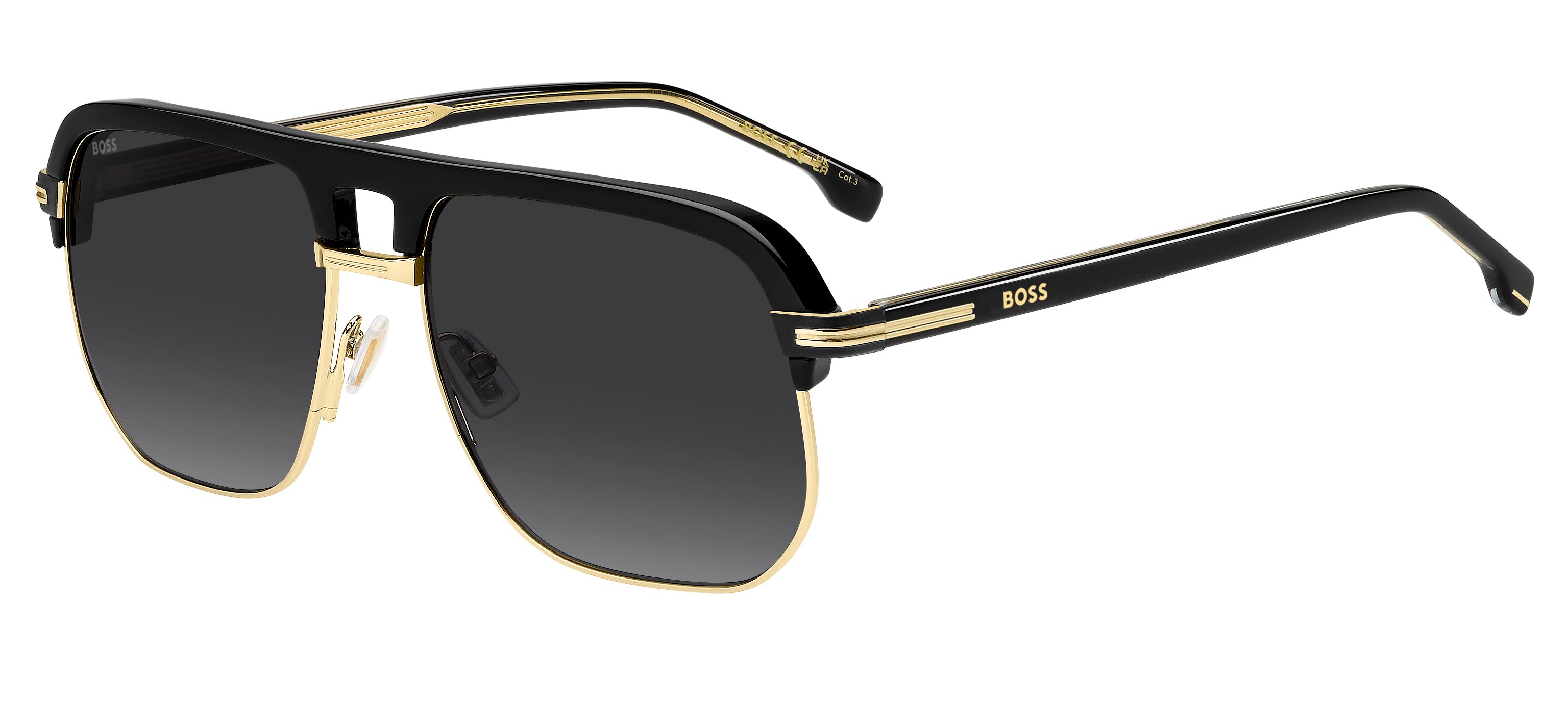 BOSS-1752/S 2M2*9O BLACK GOLD(DARK GREY SHADED 59*17, Negro | Dorado, hi-res image number 0