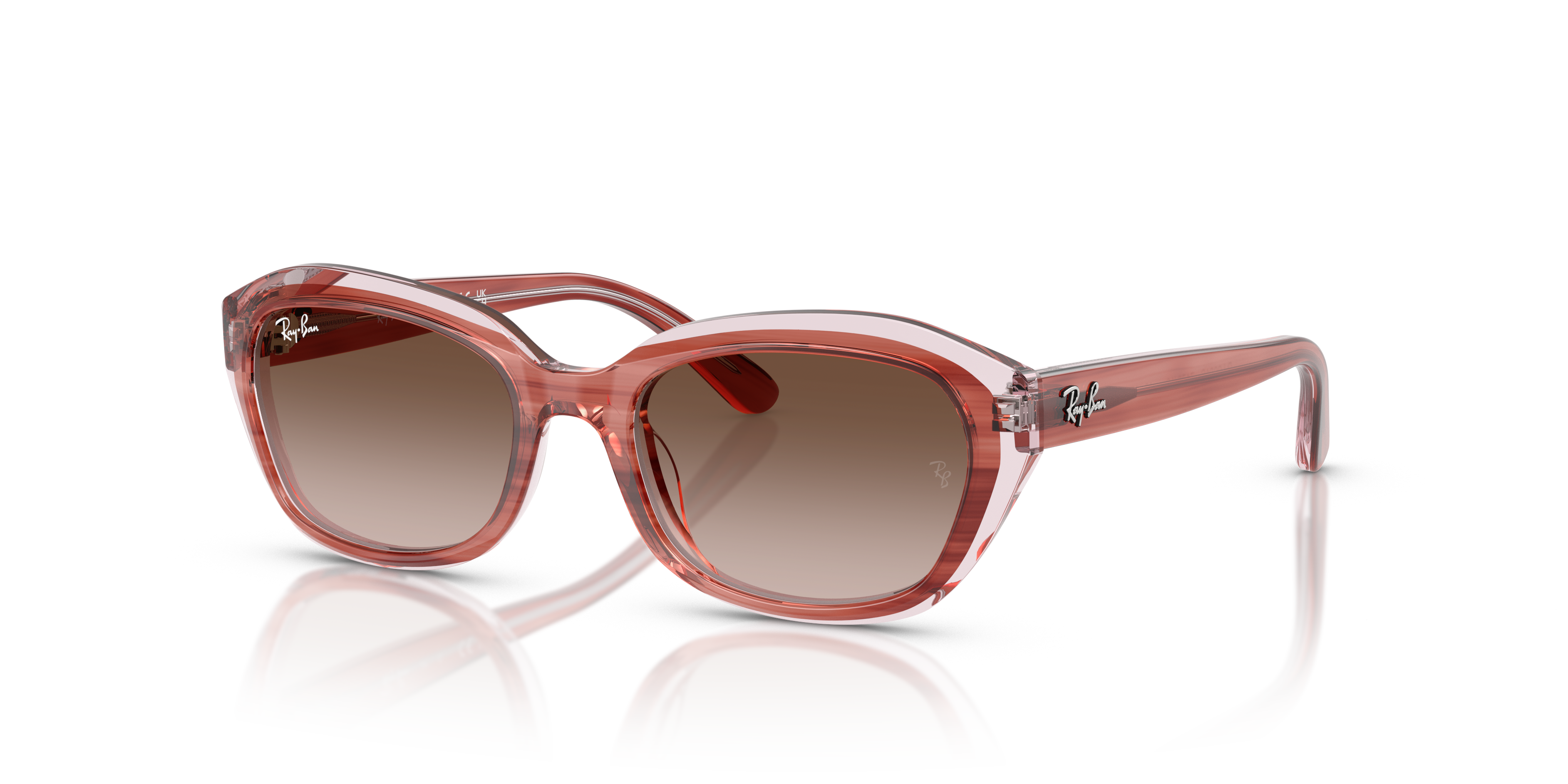 RJ-9081S 717313 STRIPED PINK ON TRANSP PINK(GRADIENT BROWN 48*17, Rosa a rayas | Rosa transparente, hi-res image number 0