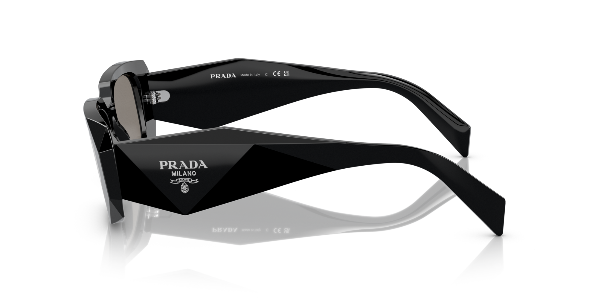 PRADA-17WS/S 1AB07Z BLACK (GREY MIRROR INTERNAL SILVER) 49*20, Negro, hi-res image number 2