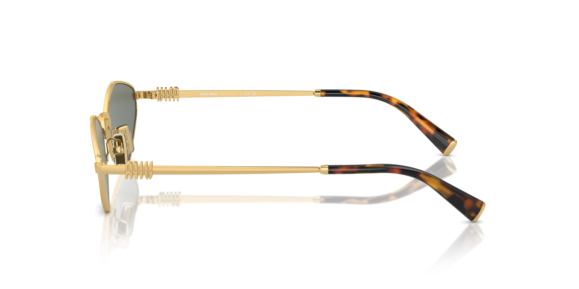 MIUMIU- 56ZS/S 5AK04M GOLD(GREEN MIRROR INTERNAL SILVER 56*17, Dorado, hi-res image number 2