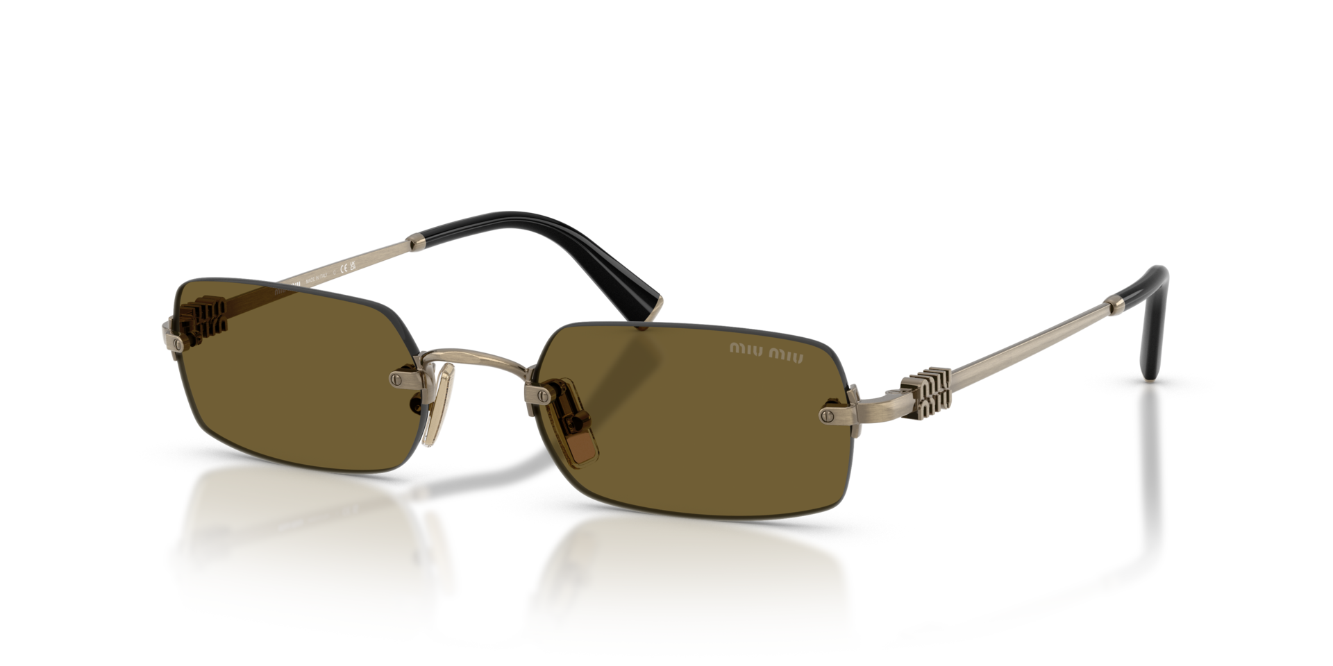 MIUMIU-B50S/S 26C09Z OLD GOLD(DARK BROWN 50*20, Plata, hi-res image number 0