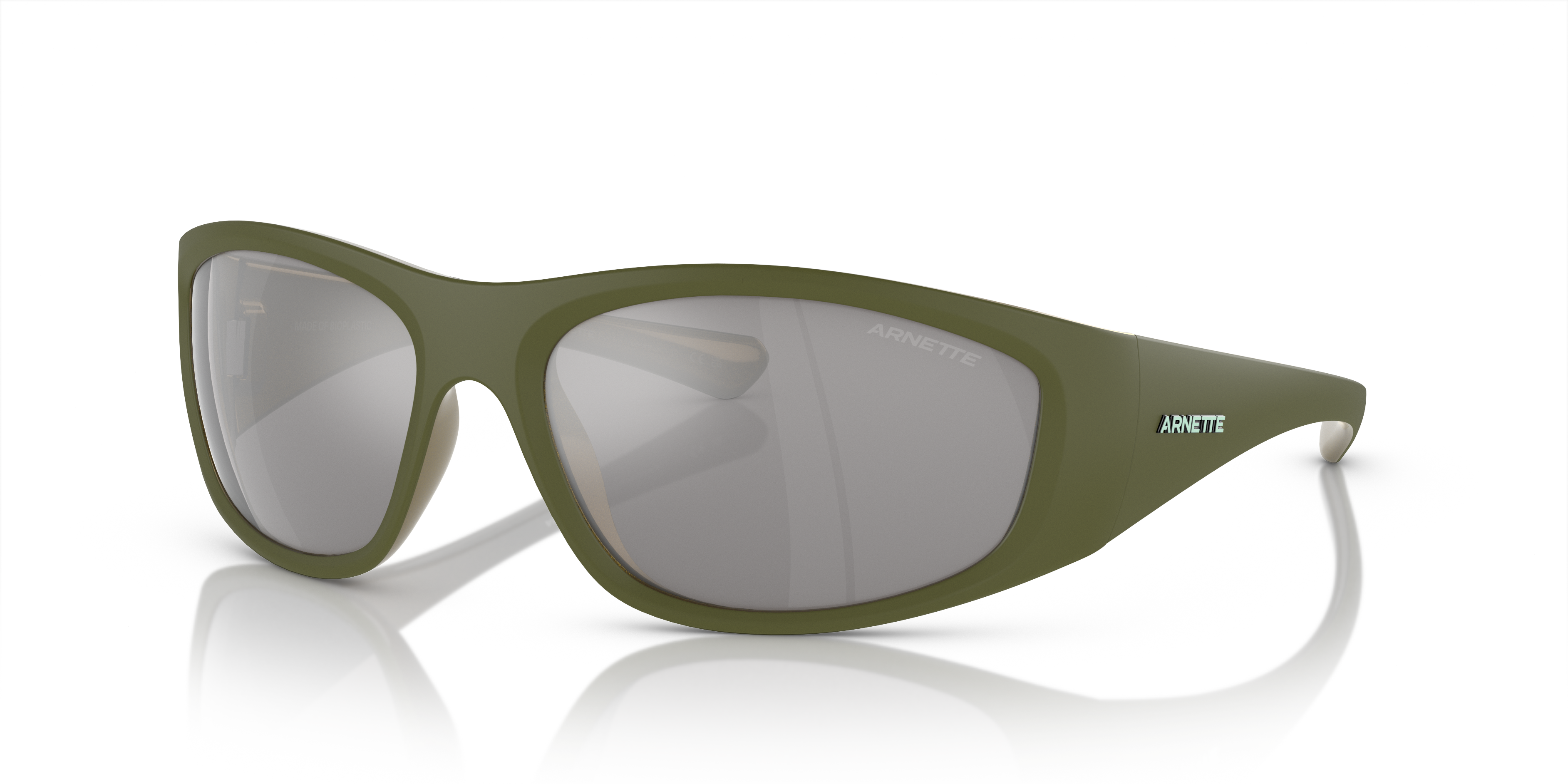 ARNETTE-4331 29246G MATT MILITARY/ALUMINA LT GREEN(LIGHT GREY MIRROR SILVER 80 64*18, Negro, hi-res image number 0