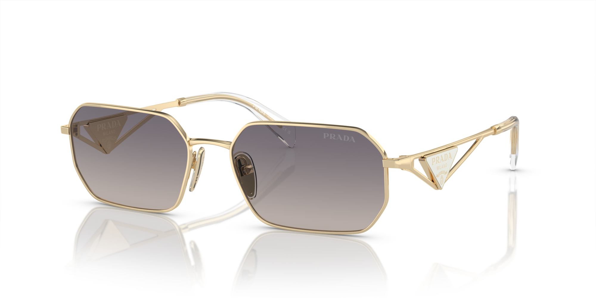 PRADA-A51S/S ZVN30C PALE GOLD (GRAD BLUE MIRROR INT SILVER) 58*17, Oro pálido, hi-res image number 0