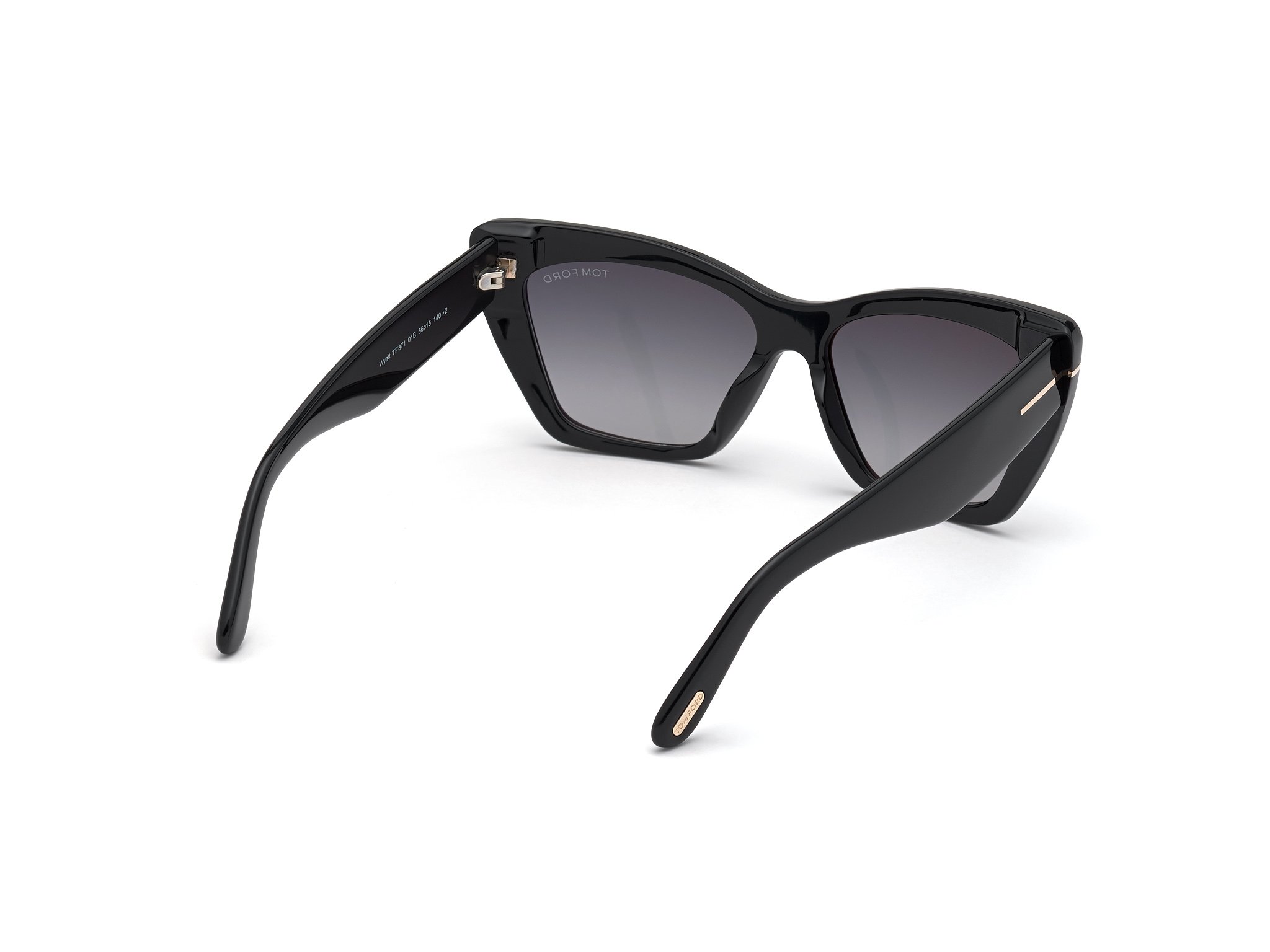 TOMFORD-0871/S 01B shiny black  (gradient smoke 56*15, Negro, hi-res image number 4