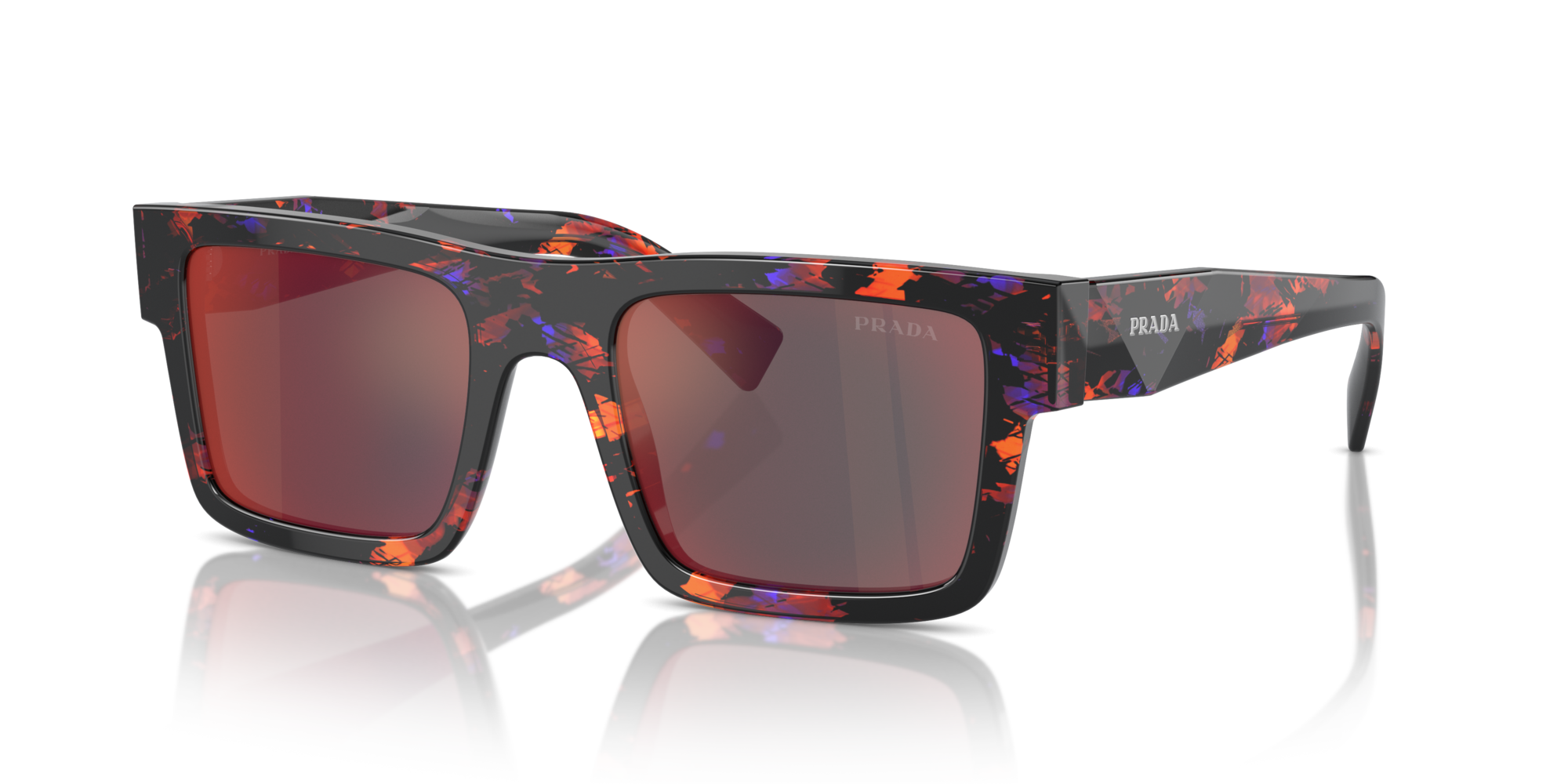 PRADA-19WS/S 06V-40E JASPE ROJO LILA NEGRO 52*21, Abstracto naranja, hi-res image number 0