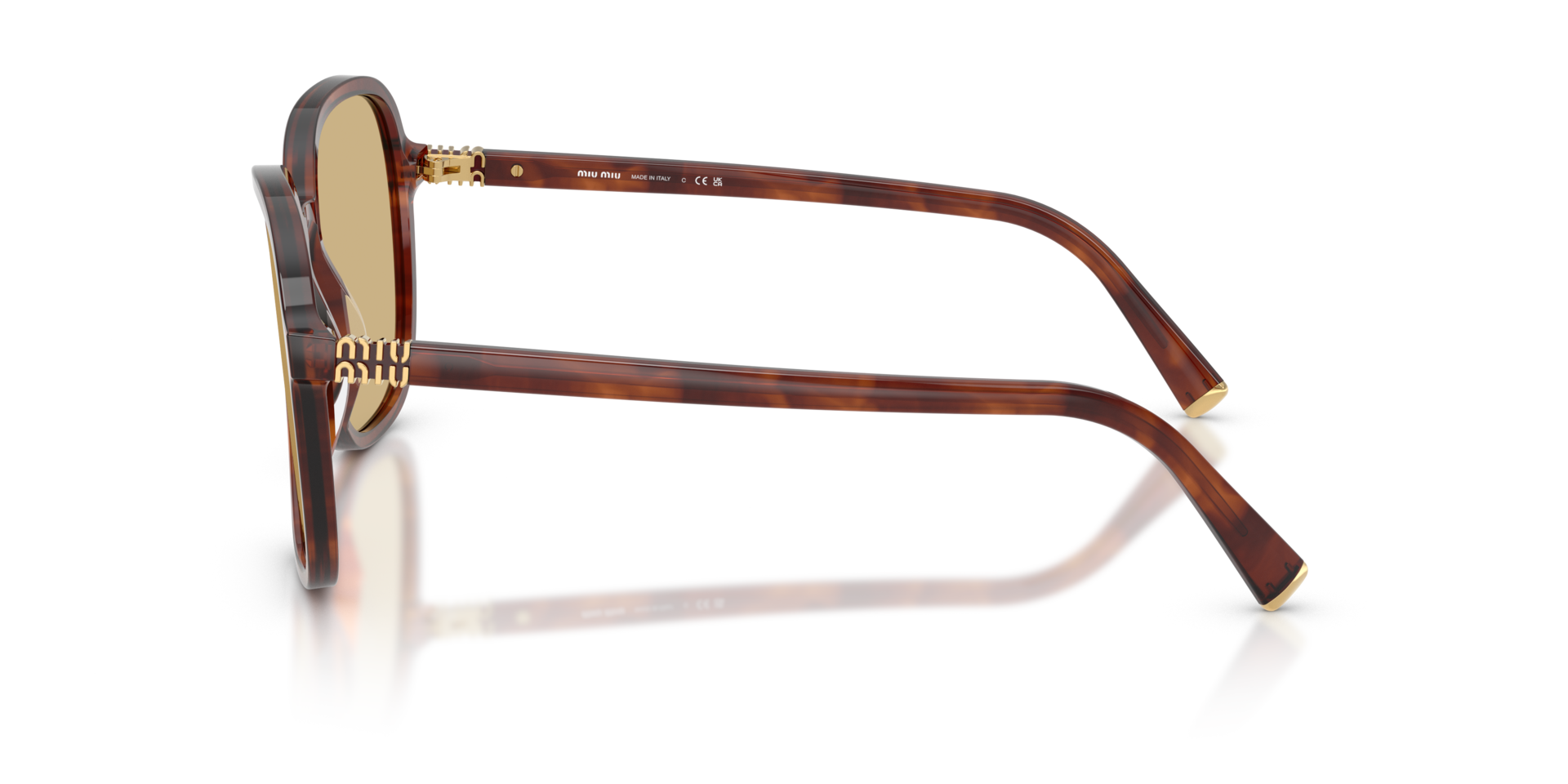 MIUMIU-B01S/S 26E10R STRIPED TOBACCO(YELLOW 58*18, , hi-res image number 2