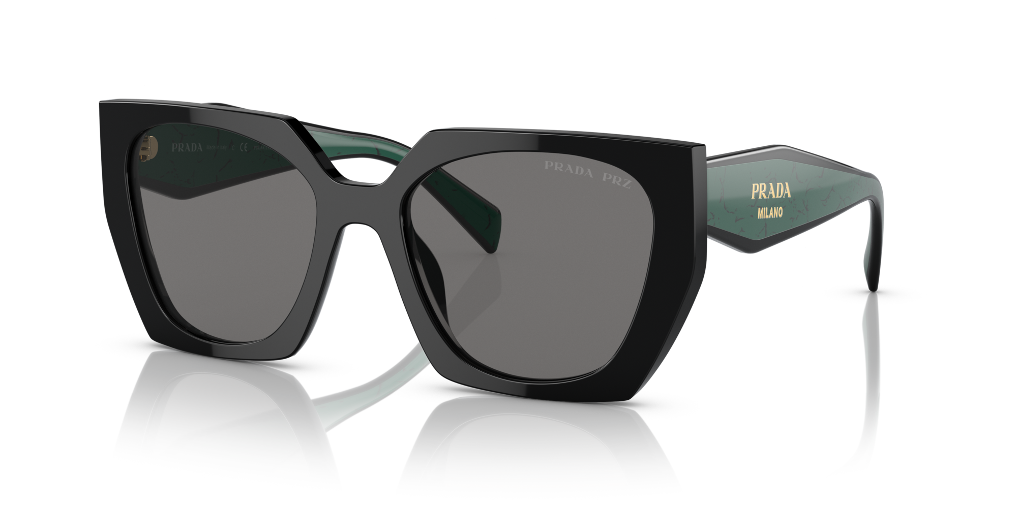 PRADA-15WS/S 1AB-5Z1 NEGRA/NEGRA VERDE 54*19, Negro, hi-res image number 0