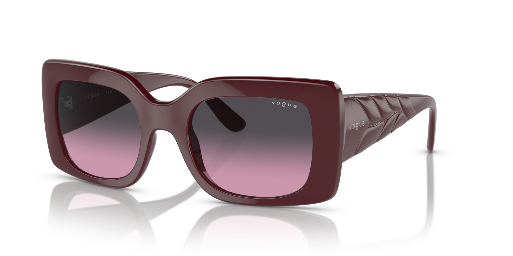 VOGUE-5481S/S 304890 FULL BORDEAUX(VIOLET GRADIENT GREY 52*21, Burdeos, hi-res image number 0