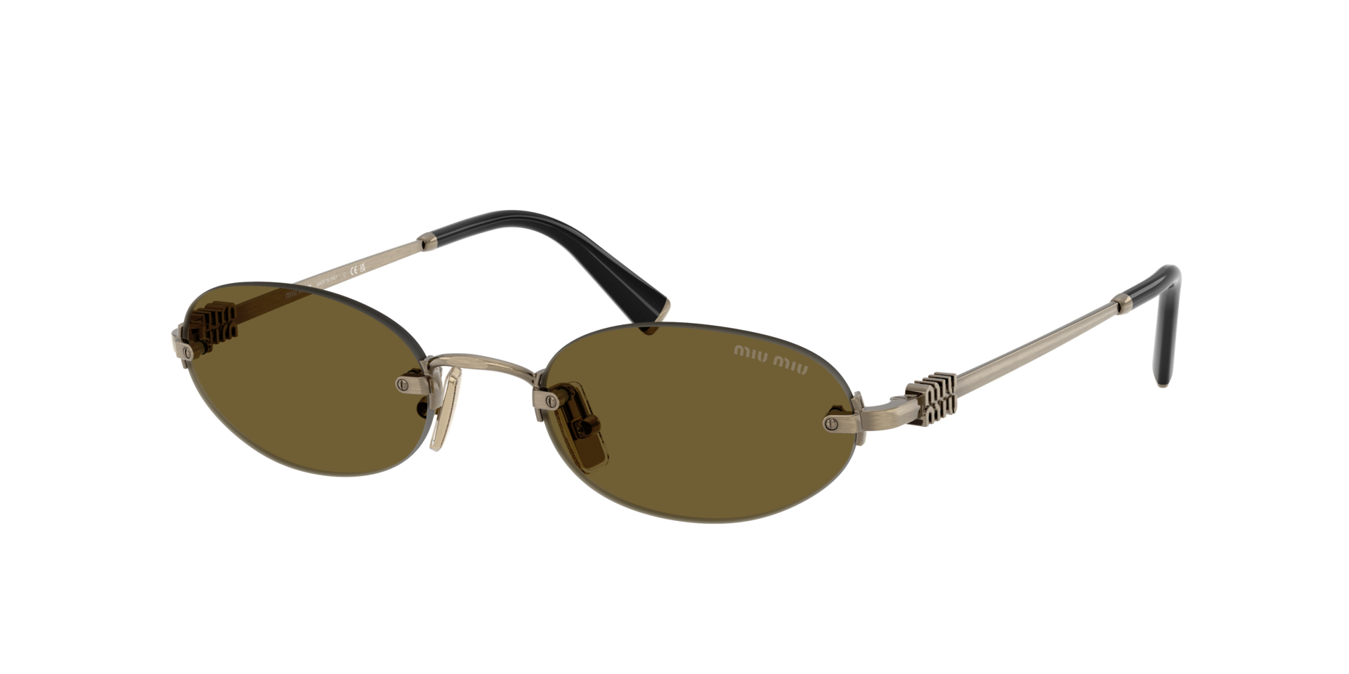 MIUMIU-A54S/S 26C09Z OLD GOLD (DARK BROWN) 51*20, Dorado, hi-res image number 2